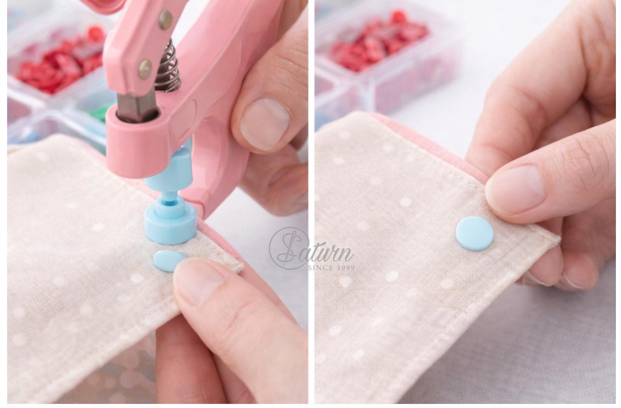 Set cleste capse textile cu capse colorate, accesorii croitorie, haine copii, DIY