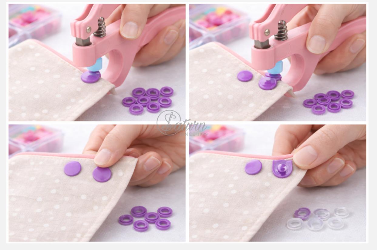 Set cleste capse textile cu capse colorate, accesorii croitorie, haine copii, DIY