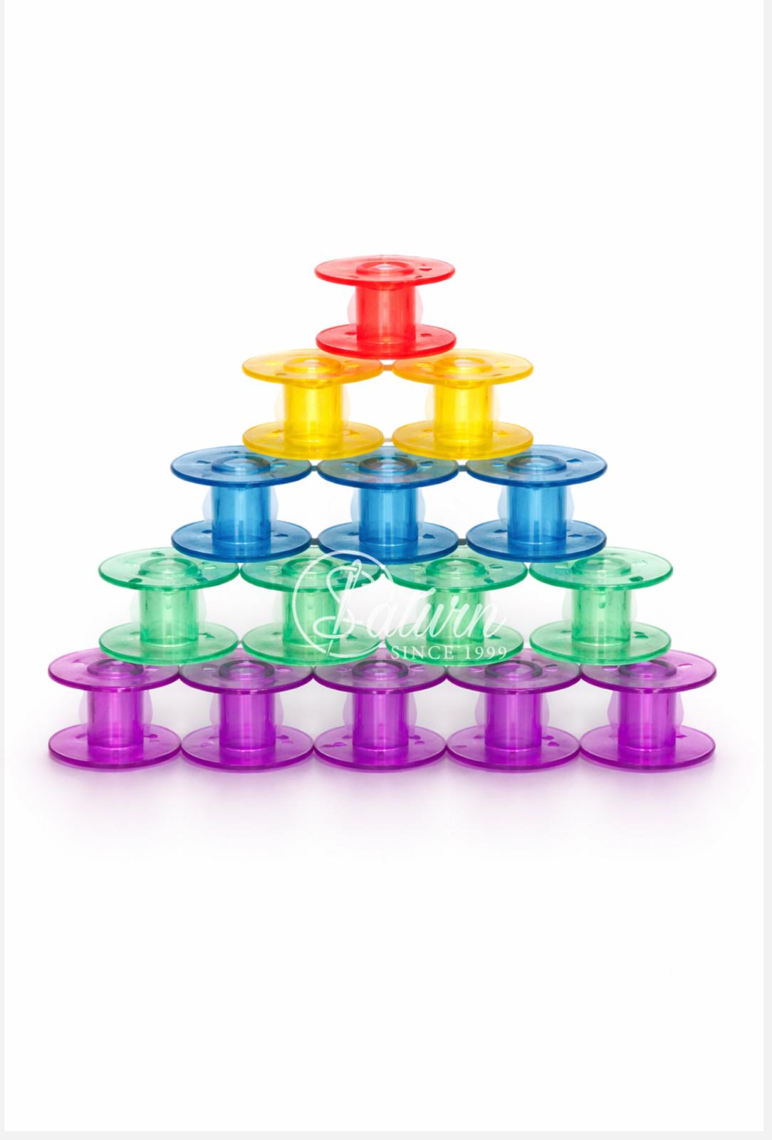 Set Mosorele/Bobine/Sponuri  de ata din plastic pentru masina de cusut – 25 bucati, multicolor