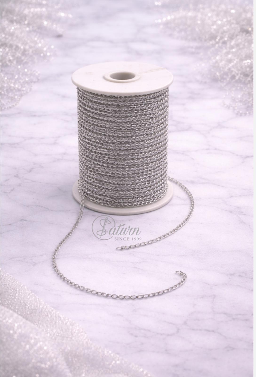 Lant Metalic 2mm (100 Metri/Rola) Lant decorativ pentru genti, accesorii si bijuterii