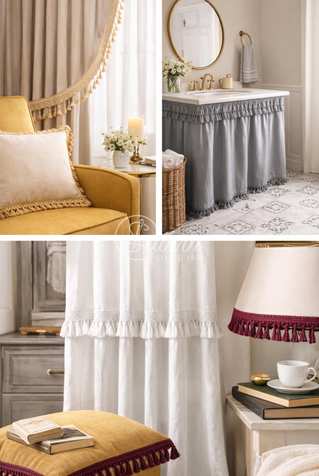 Franjuri decorativi din poliester – latime 8,5 cm | Accesoriu textil pentru draperii si decoratiuni/la metru
