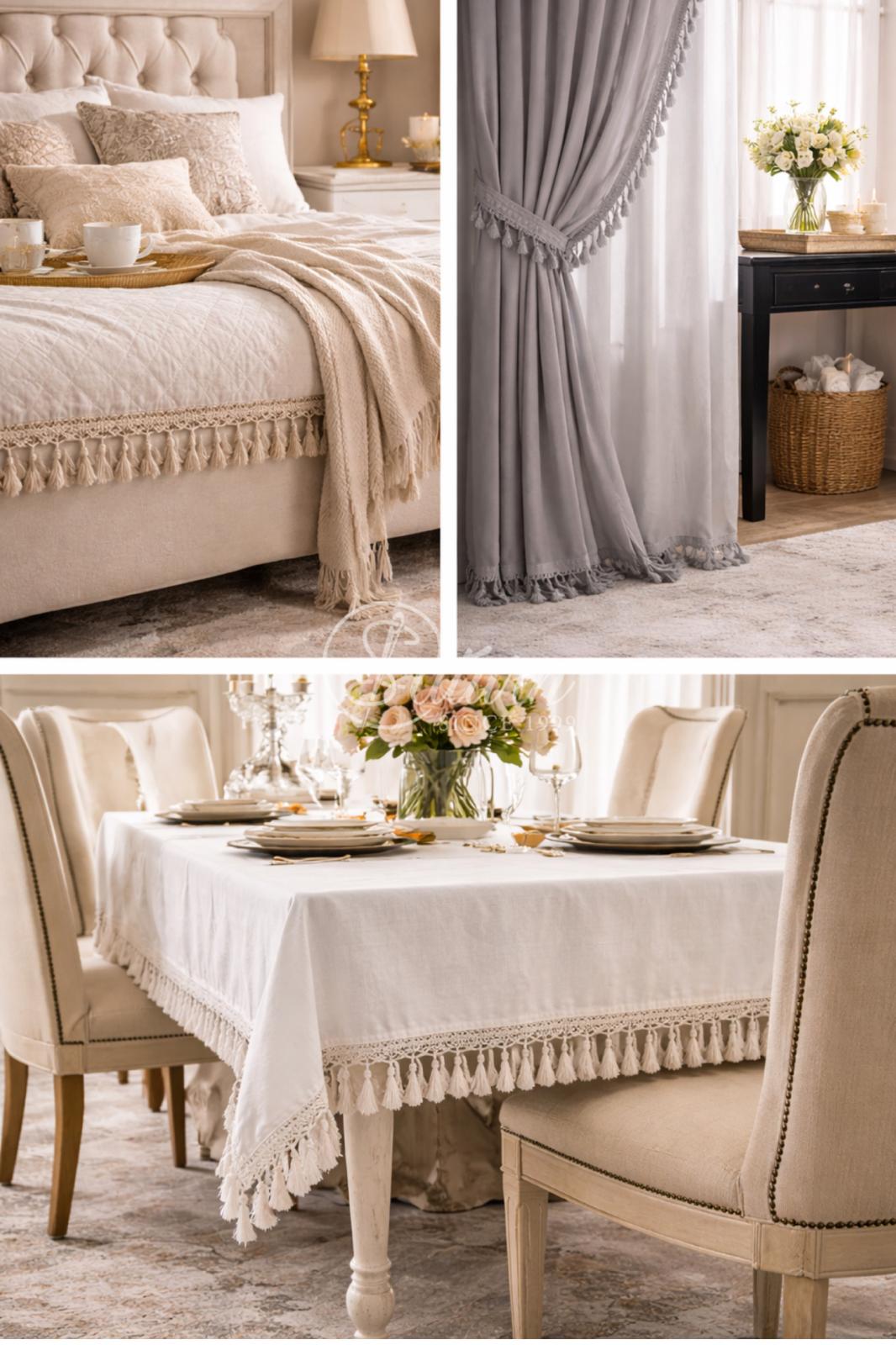 Franjuri decorativi din poliester – latime 8,5 cm | Accesoriu textil pentru draperii si decoratiuni/la metru