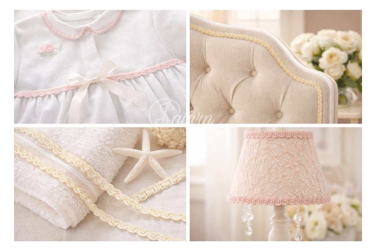 Lezarda decorativa 1 cm latime – banda ornamentala pentru textile si decoratiuni, 50 Metri/Rola