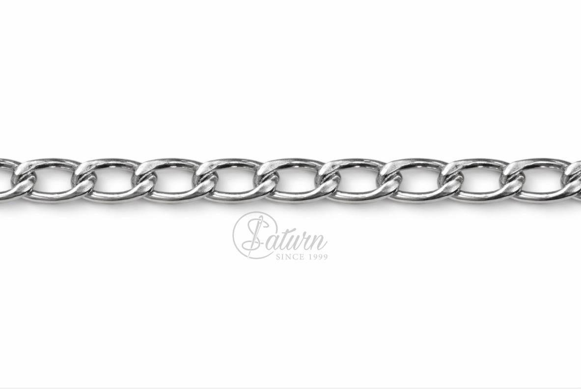 Lant metalic C-01 Argintiu/Auriu 9,4×15 mm – la metru |Lant decorativ pentru genti, accesorii si bijuterii