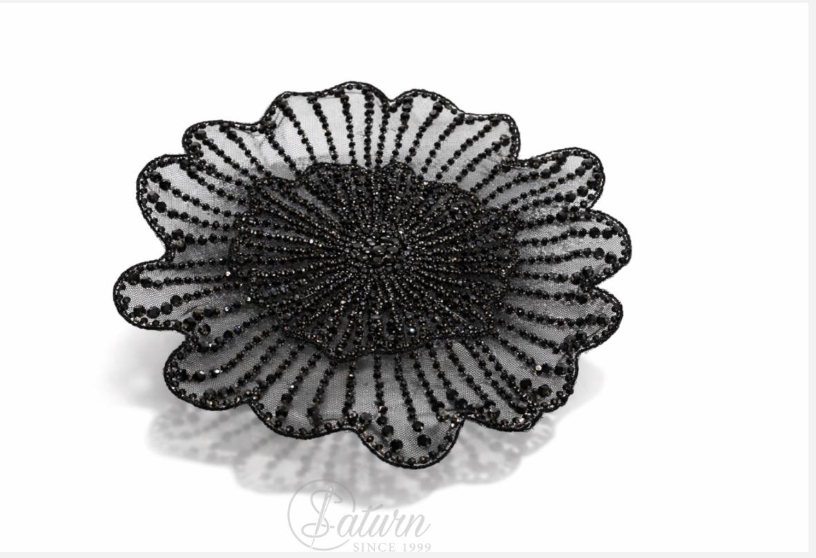 Floare Din Tulle,Strasuri Si Pietre 3D/ 23cm