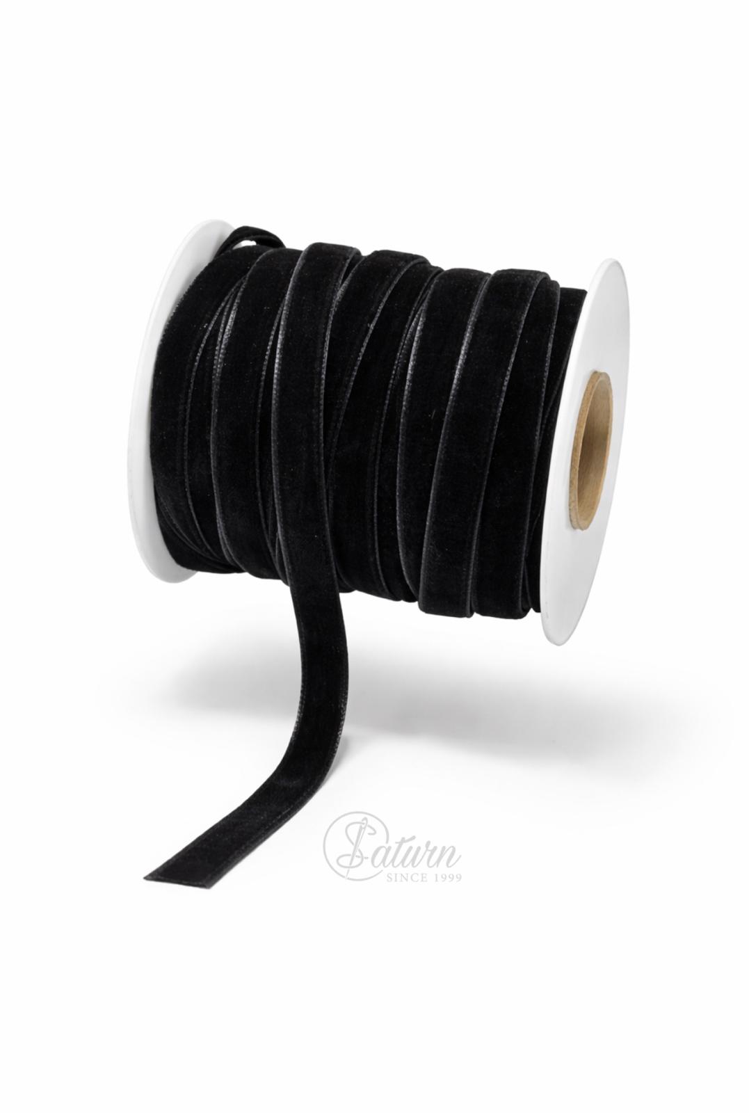 Banda Catifea Elastica Neagra – 20 Yards (18,3 m) pe Rolă