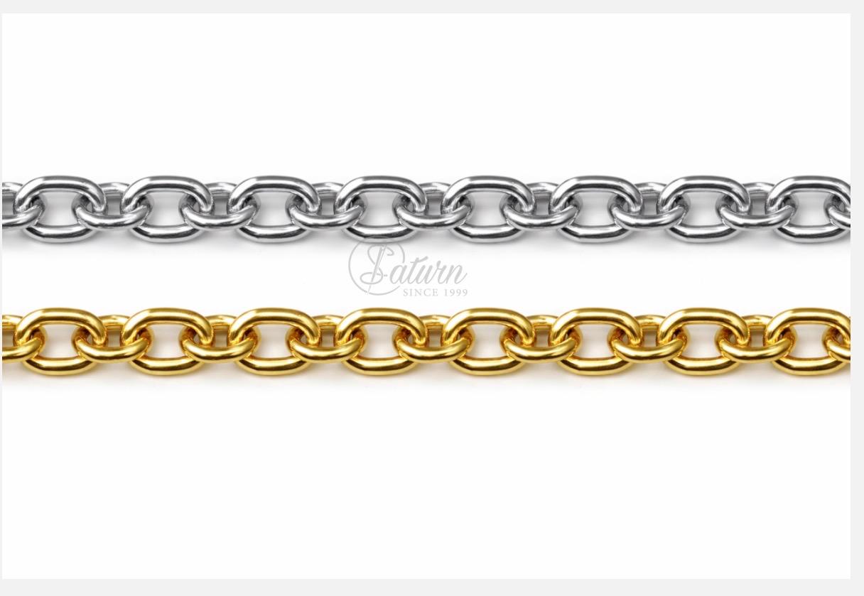 Lant Metalic C-40 9,1×12,5 mm – Auriu /Argintiu | la Metru/Lant decorativ pentru genti, accesorii si bijuterii