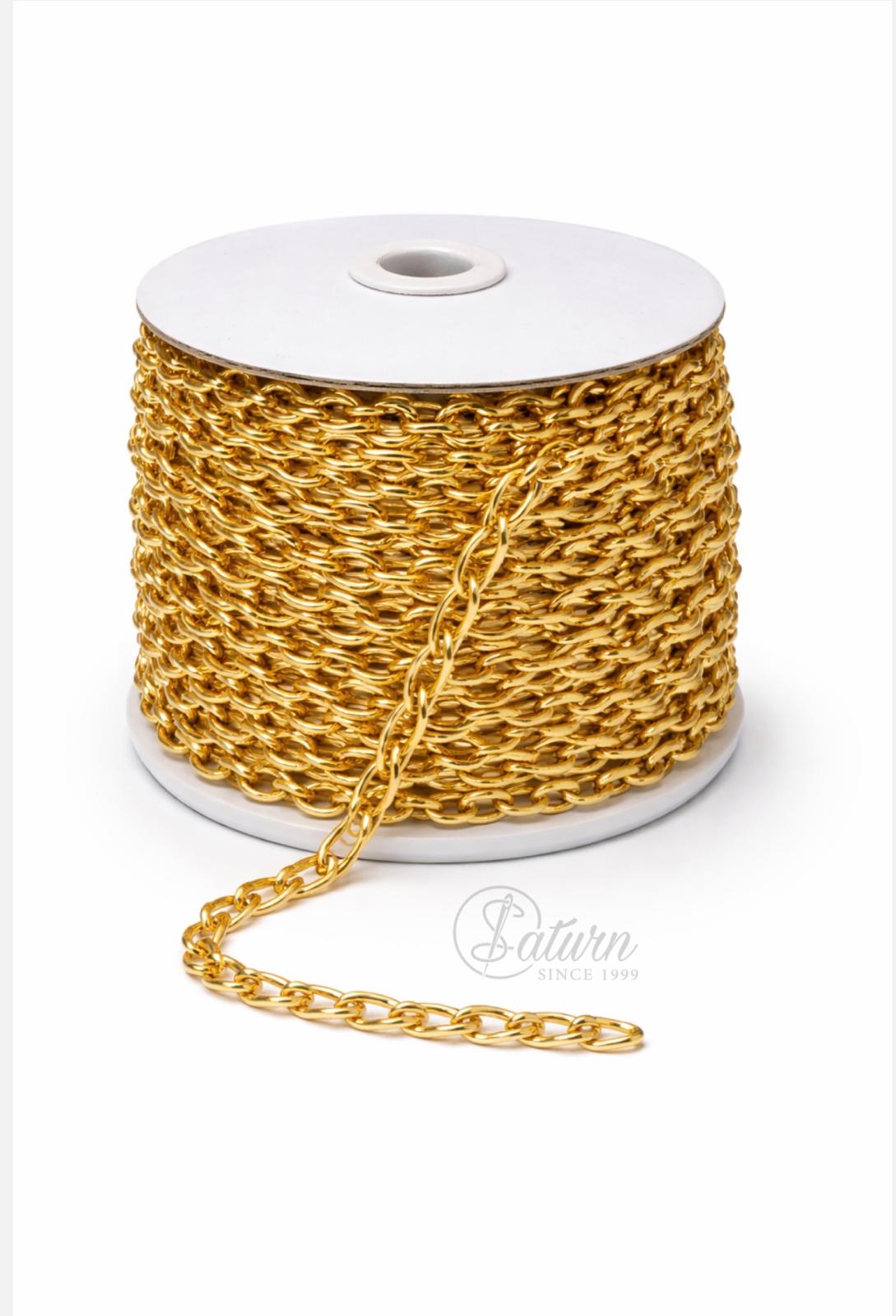 Lant Metalic C-40 9,1×12,5 mm – Auriu /Argintiu | la Metru/Lant decorativ pentru genti, accesorii si bijuterii