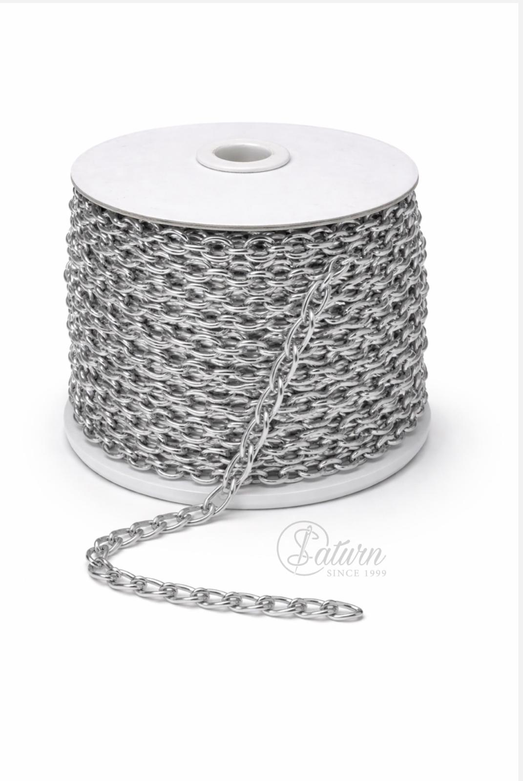 Lant Metalic C-40 9,1×12,5 mm – Auriu /Argintiu | la Metru/Lant decorativ pentru genti, accesorii si bijuterii