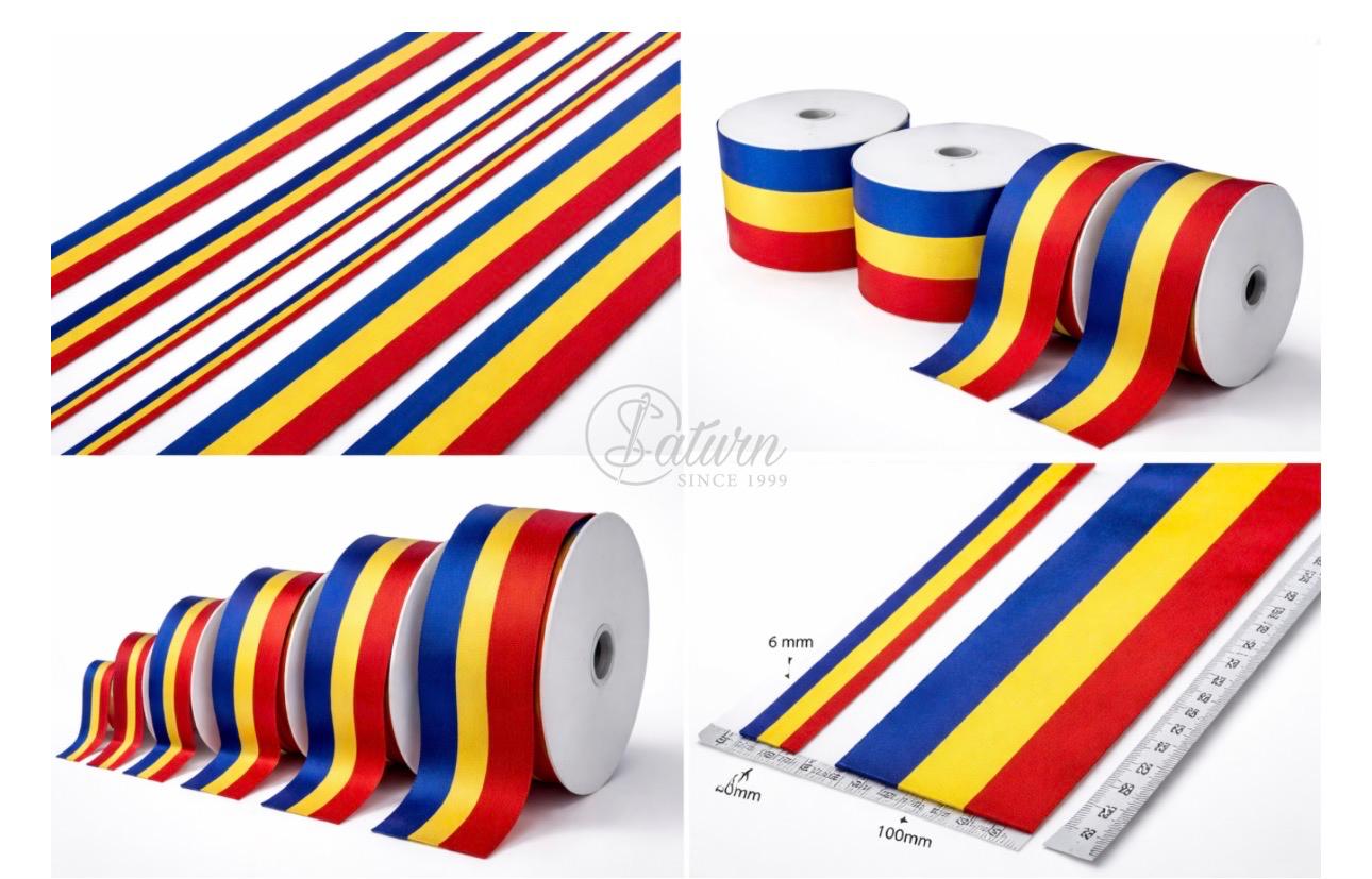 Panglica Tricolor Romania Decorativa – Diverse Latimi – Vanduta la Rola