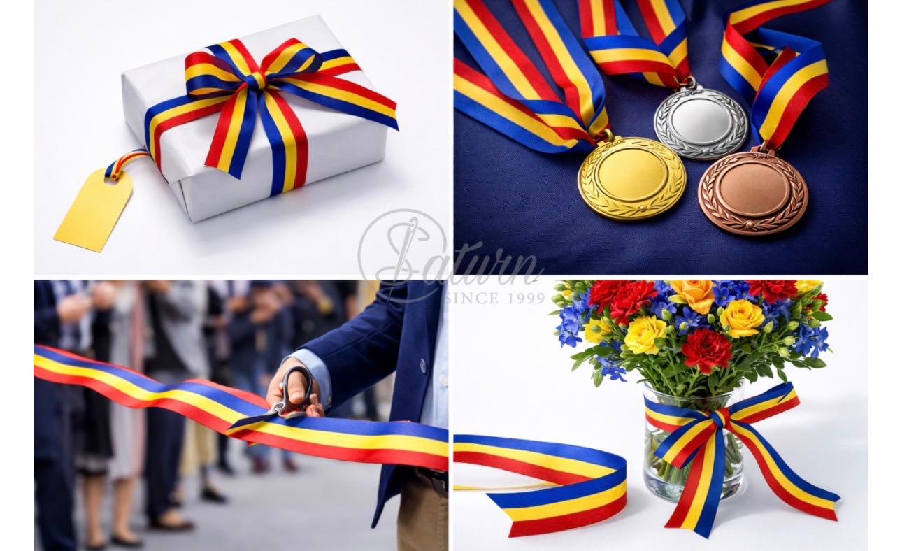 Panglica Tricolor Romania Decorativa – Diverse Latimi – Vanduta la Rola