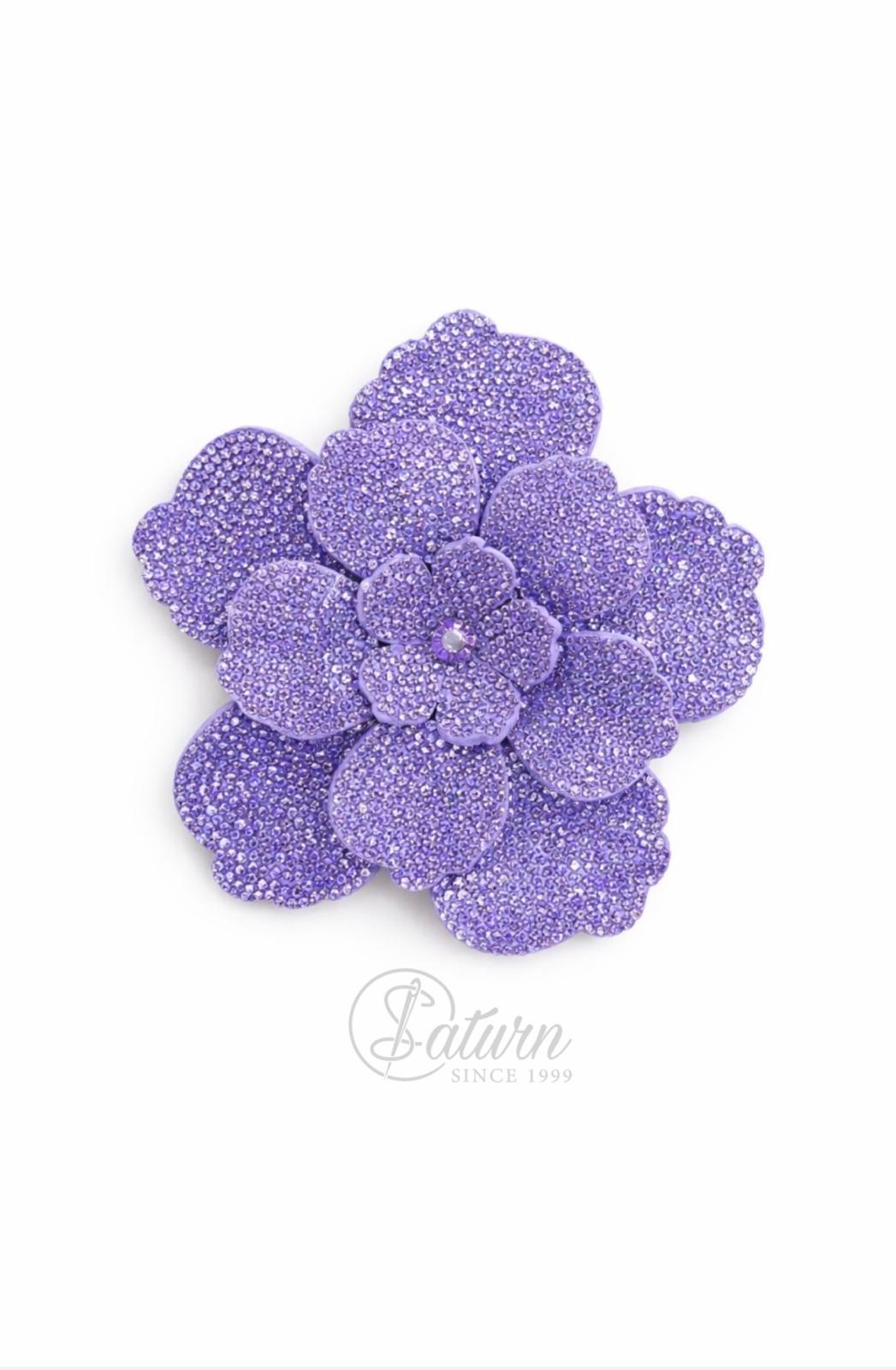Floare Decorativa din Stras pentru Cusut – Model SCH01, 11 cm