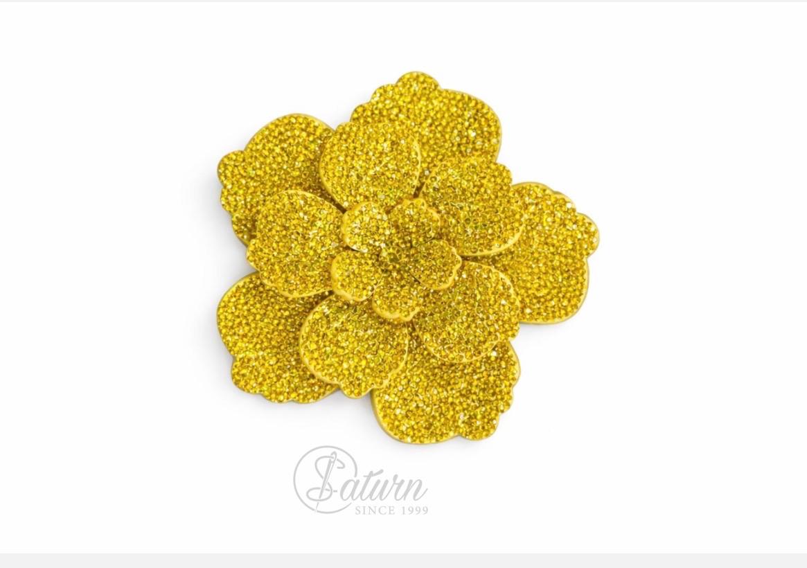 Floare Decorativa din Stras pentru Cusut – Model SCH01, 11 cm