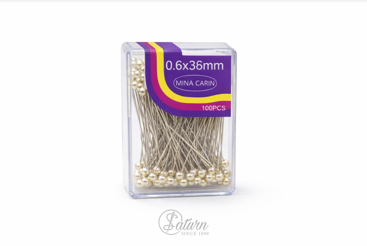 Bolduri cu cap perla  – 0,6 × 38 mm | 100 buc |