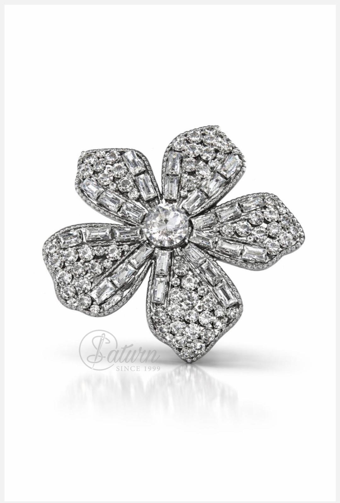 Accesoriu decorativ de lipit cu cristale – model DJ 9205, floare stras, 7 / 10 / 13 cm