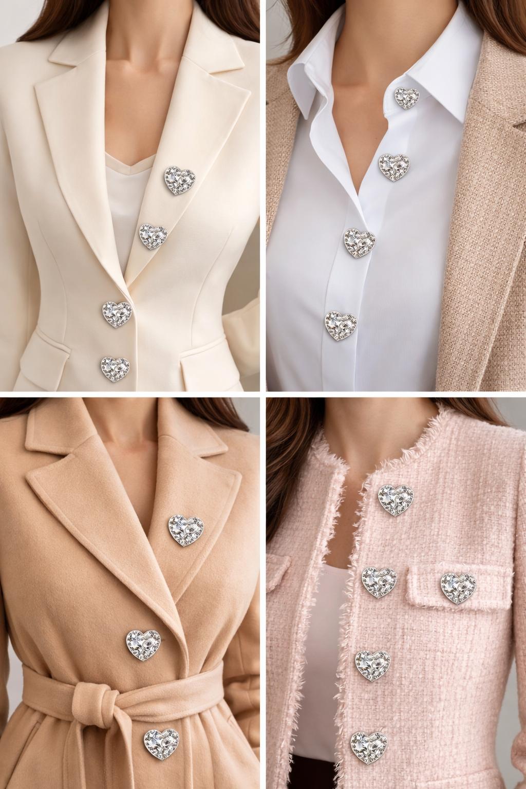 Nasturi metalici decorativi  N#22 cu cristale argintii 40L (2.5cm)set 10 buc