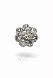 Nasturi metalici decorativi  N#23 cu cristale argintii 36L (2,5cm)set 10 buc