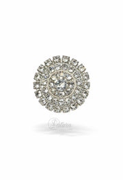 Nasturi metalici decorativi  N#27 cu cristale argintii 36L (2cm)set 10 buc