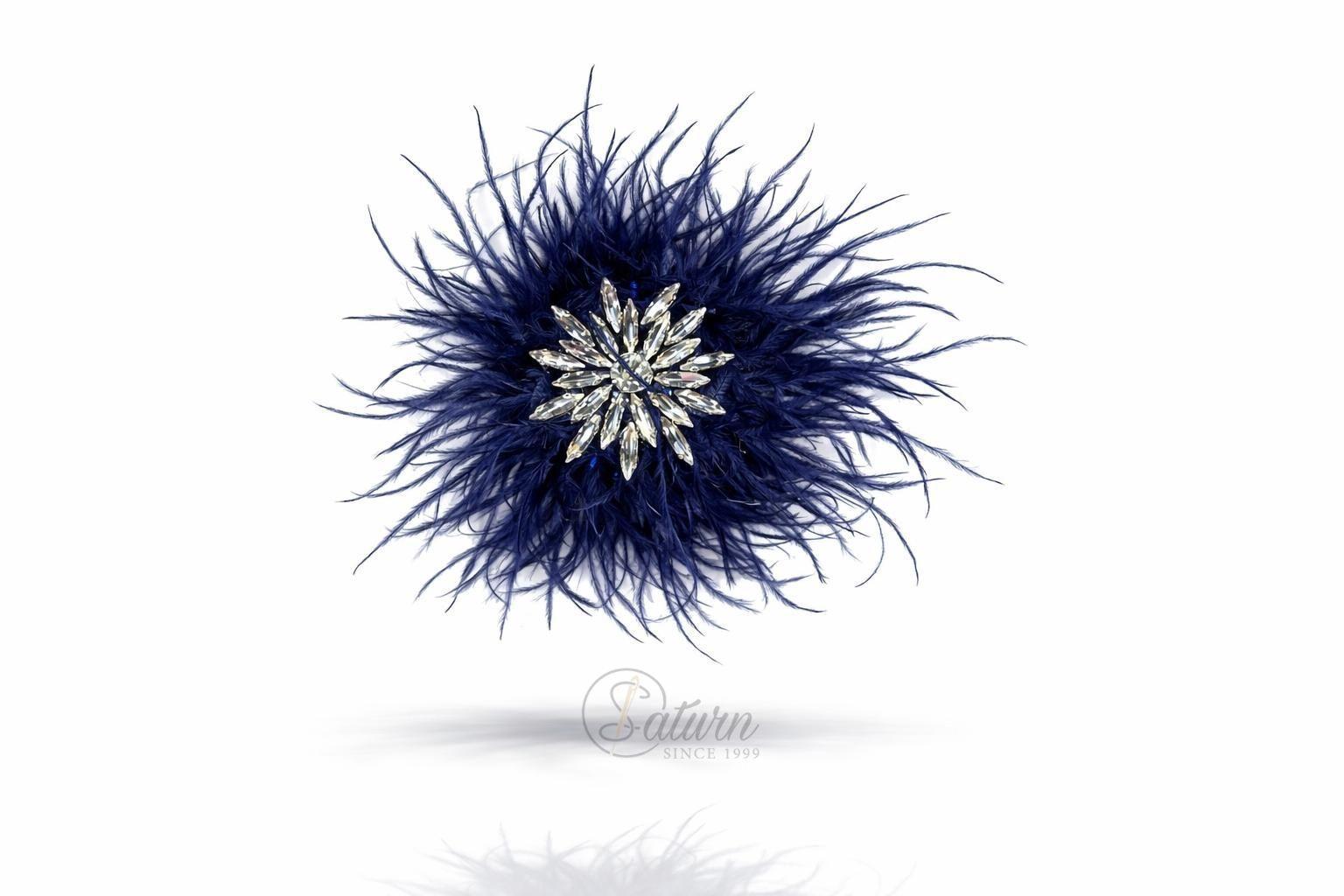 Brosa  Decorativa Din Pene De Strut  15cm – Accesorii Elegante Pentru Tinute Speciale