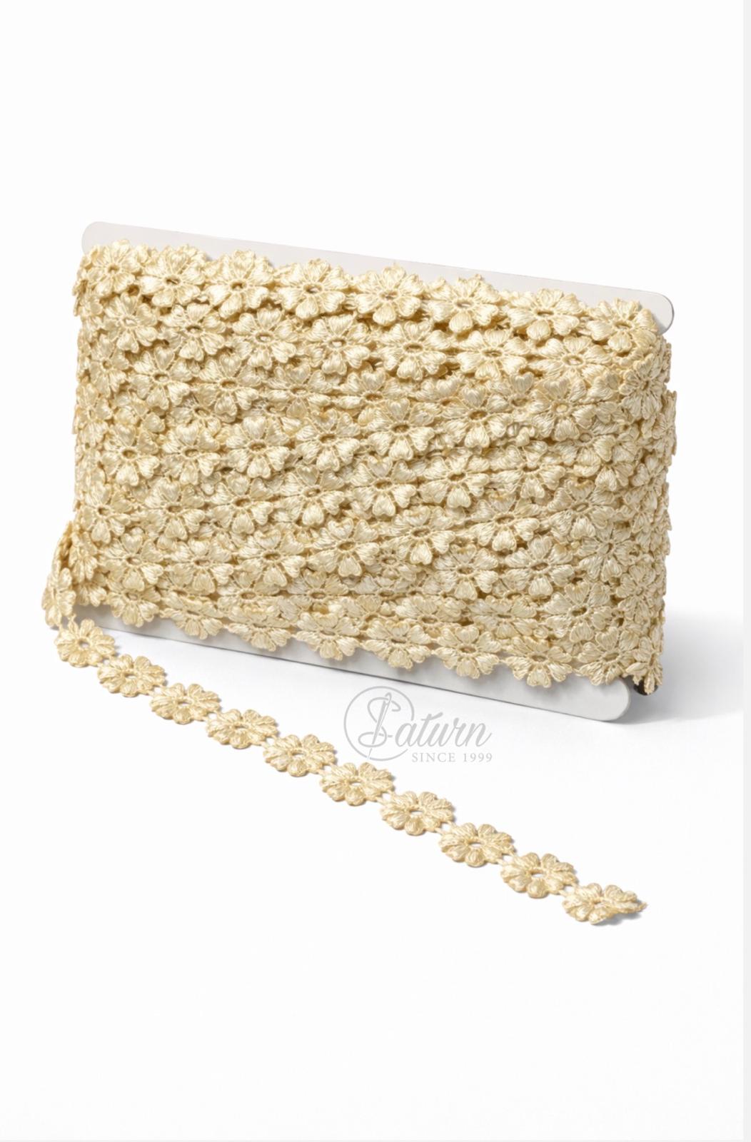 Banda cu floricele decorativa 2.3 cm – poliester 100%, 15 yards/13.7 Metri