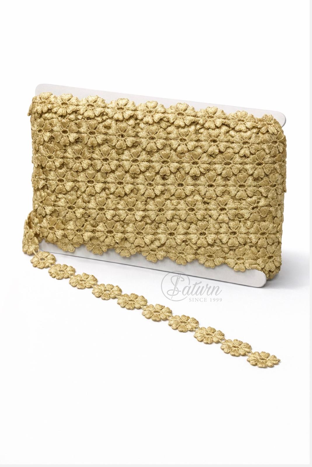 Banda cu floricele decorativa 2.3 cm – poliester 100%, 15 yards/13.7 Metri