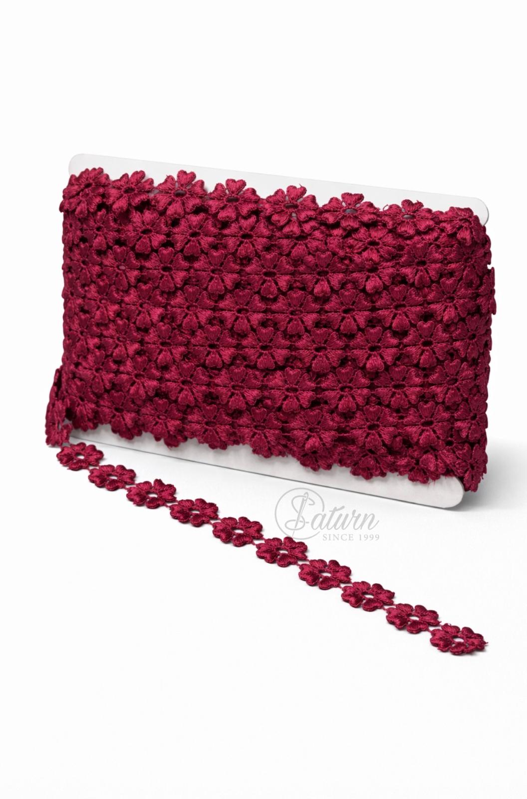Banda cu floricele decorativa 2.3 cm – poliester 100%, 15 yards/13.7 Metri