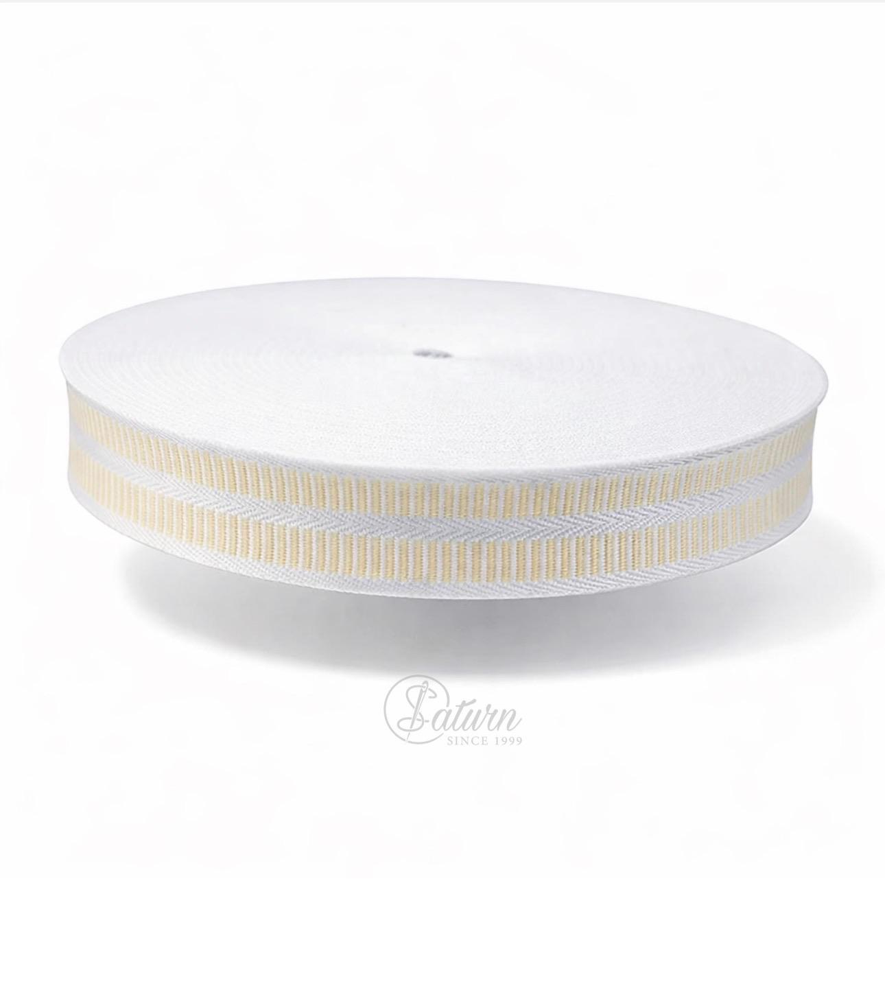 Banda fasa crem 34 mm pentru botez – rola 25 metri