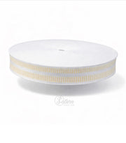 Banda fasa crem 34 mm pentru botez – rola 25 metri