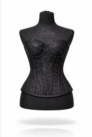 Corset M11 din Dantela cu Paiete – Negru, Marimi 36–48