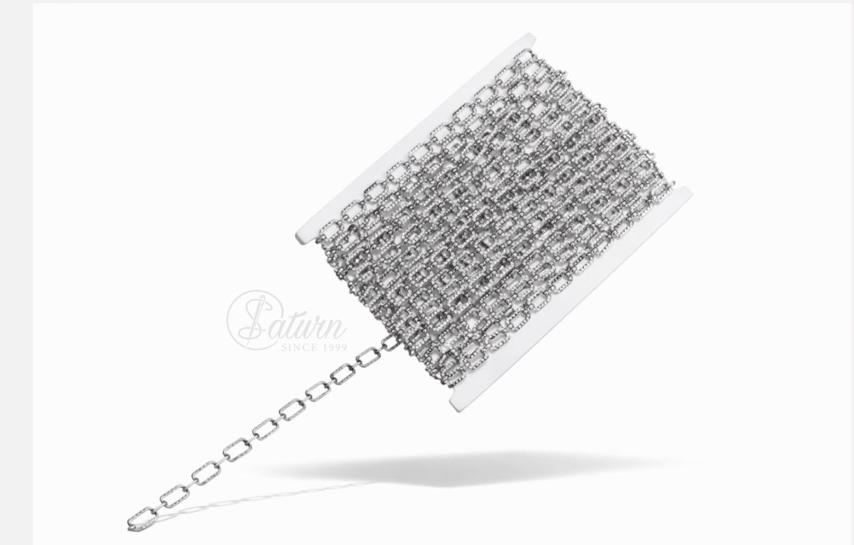 Lant Zale cu  Pietre Decorative 1 Cm Latime 2 Cm Lungime  – Auriu / Argintiu |la Metru