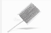 Lant Zale cu  Pietre Decorative 1 Cm Latime 2 Cm Lungime  – Auriu / Argintiu |la Metru