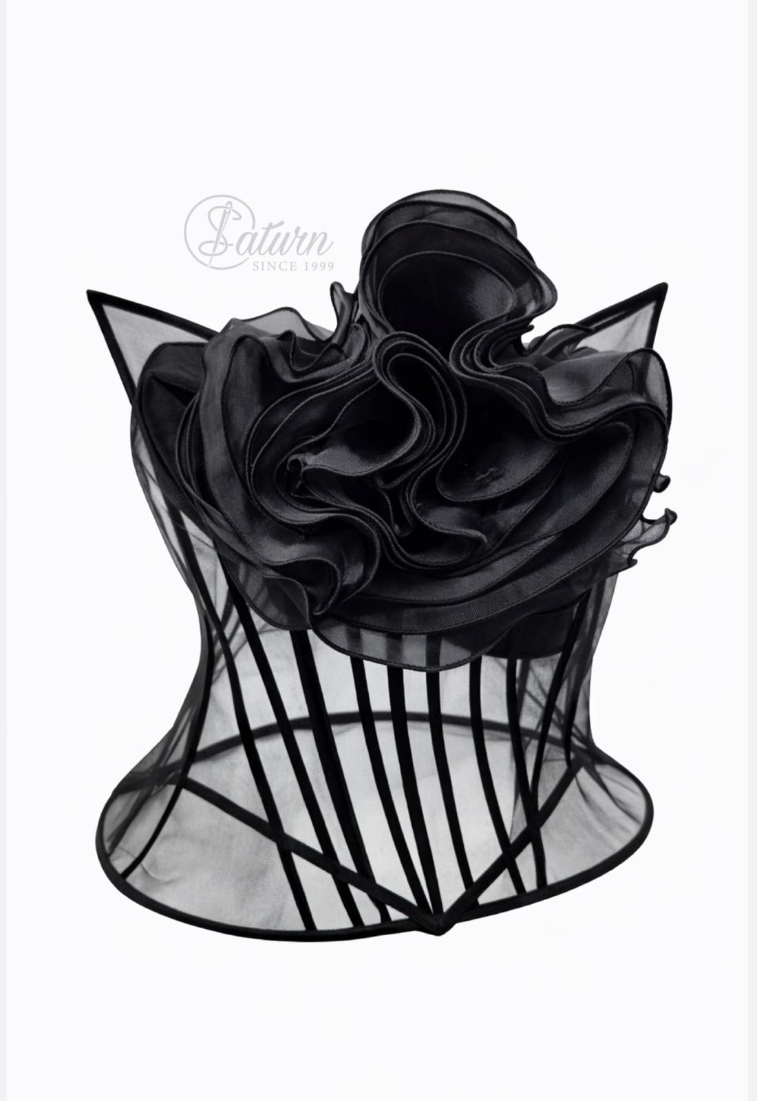 Floare Decorativa Mare Din Organza 3D/25cm.