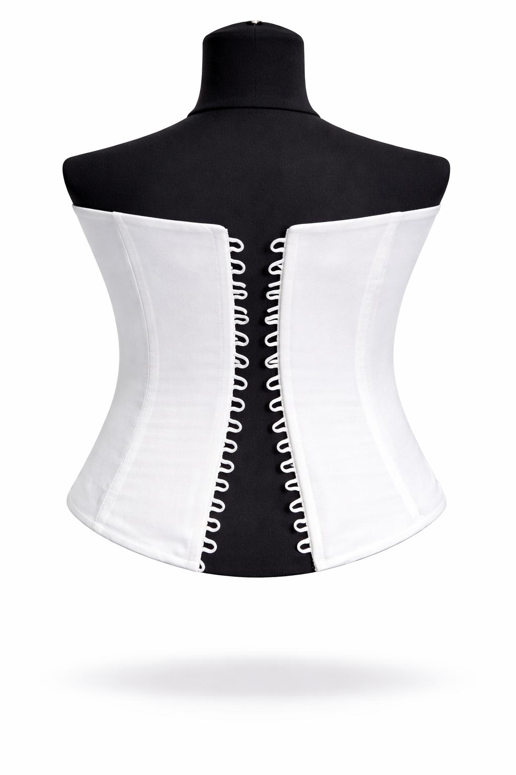 Corset din Tafta Elegant, Alb si Negru – M17 Sweetheart fara Bretele