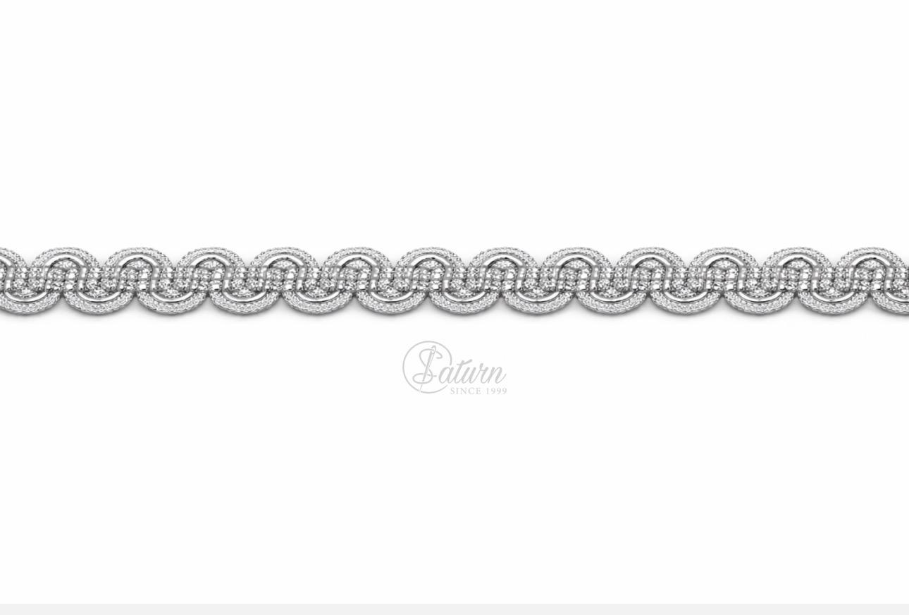 Banda decorativa argintie 1,4 cm – pasmanterie eleganta pentru rochii si costume