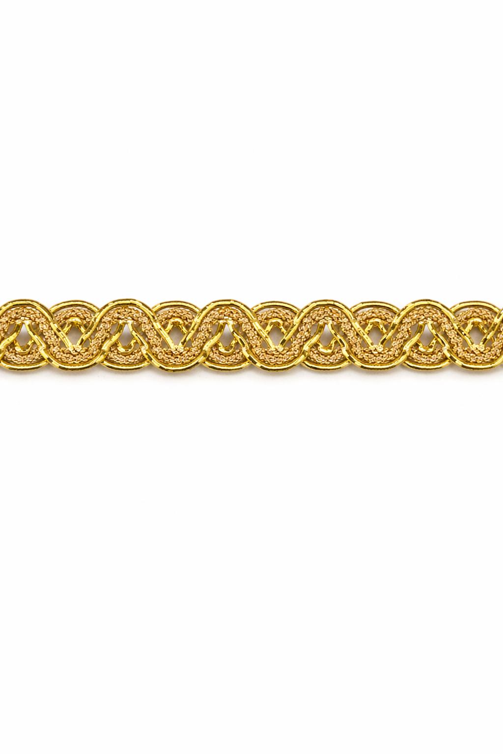 Banda decorativa aurie si argintie 1,4 cm – pasmanterie eleganta cu fir metalizat