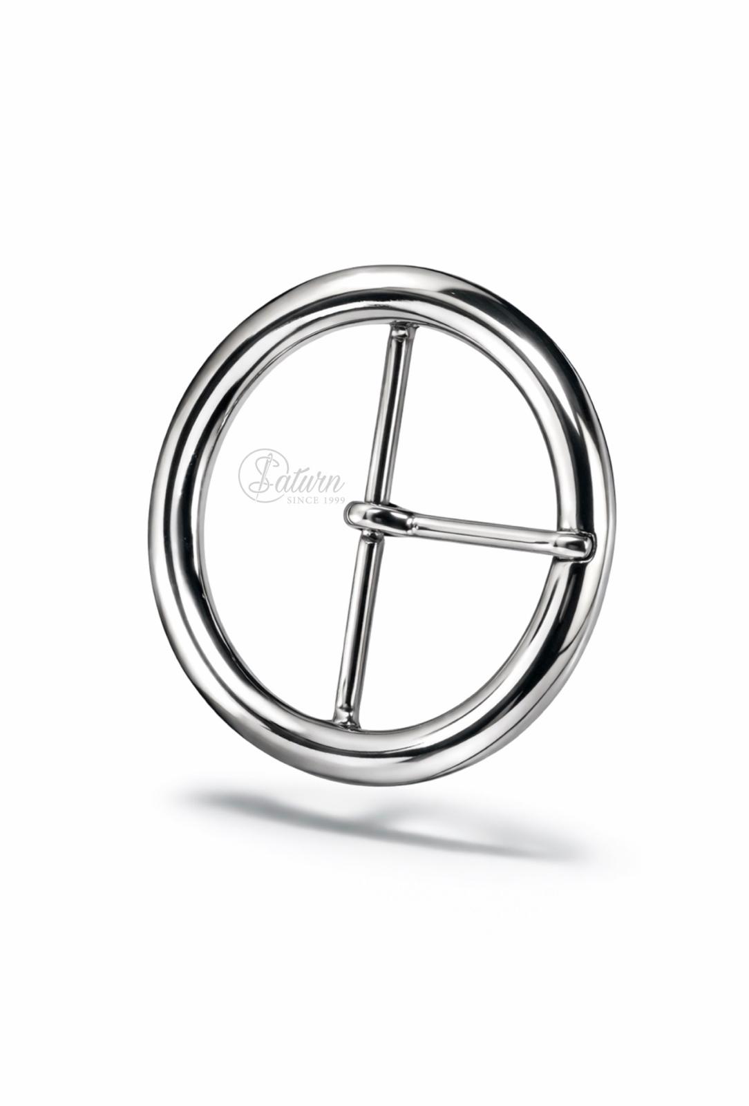 Catarama rotunda metalica argintie 8 cm pentru curele si genti