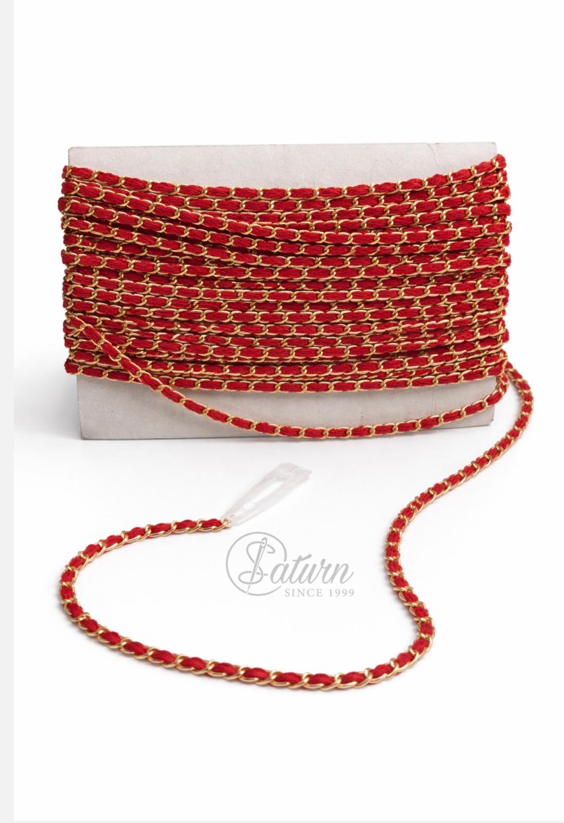 Lant auriu cu organza 10x7 mm – accesoriu decorativ pentru haine si genti