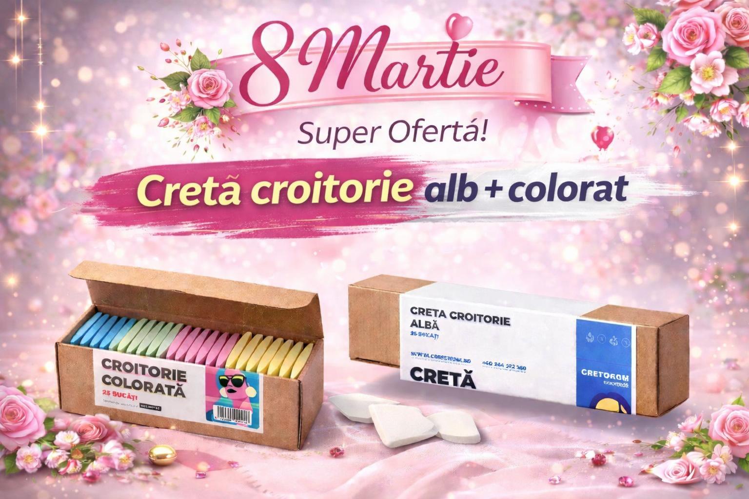 Creta croitorie alba si colorata – Oferta speciala 8 Martie