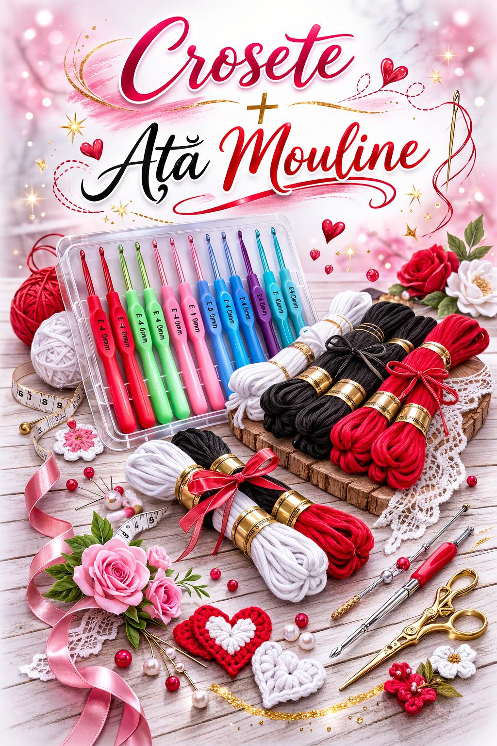 Crosete si ata mouline – Set creativ cadou 8 Martie