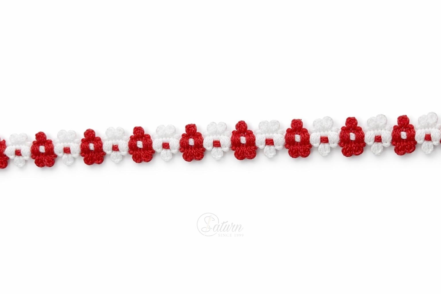 Banda decorativa cu floricele 1,5 cm – bordura textila brodata la metru pentru haine si accesorii 1,5 cm – bordura textila brodata la metru pentru haine si accesorii