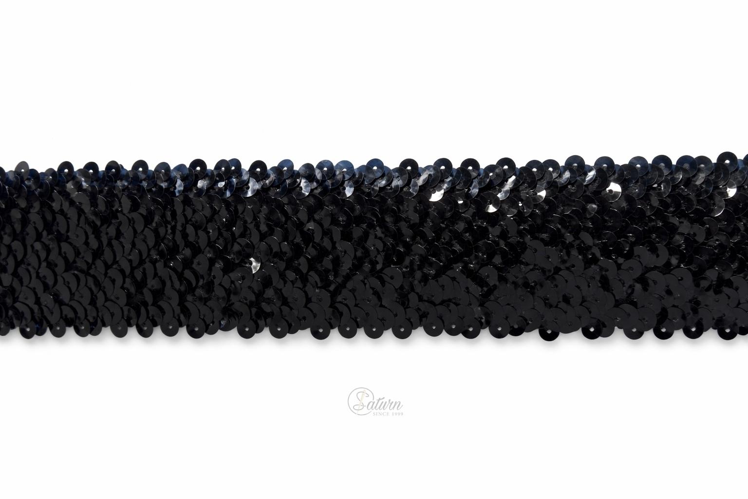 Banda decorativa elastica  cu paiete 4,5 cm – banda pentru rochii, costume si decor vestimentar/la metru