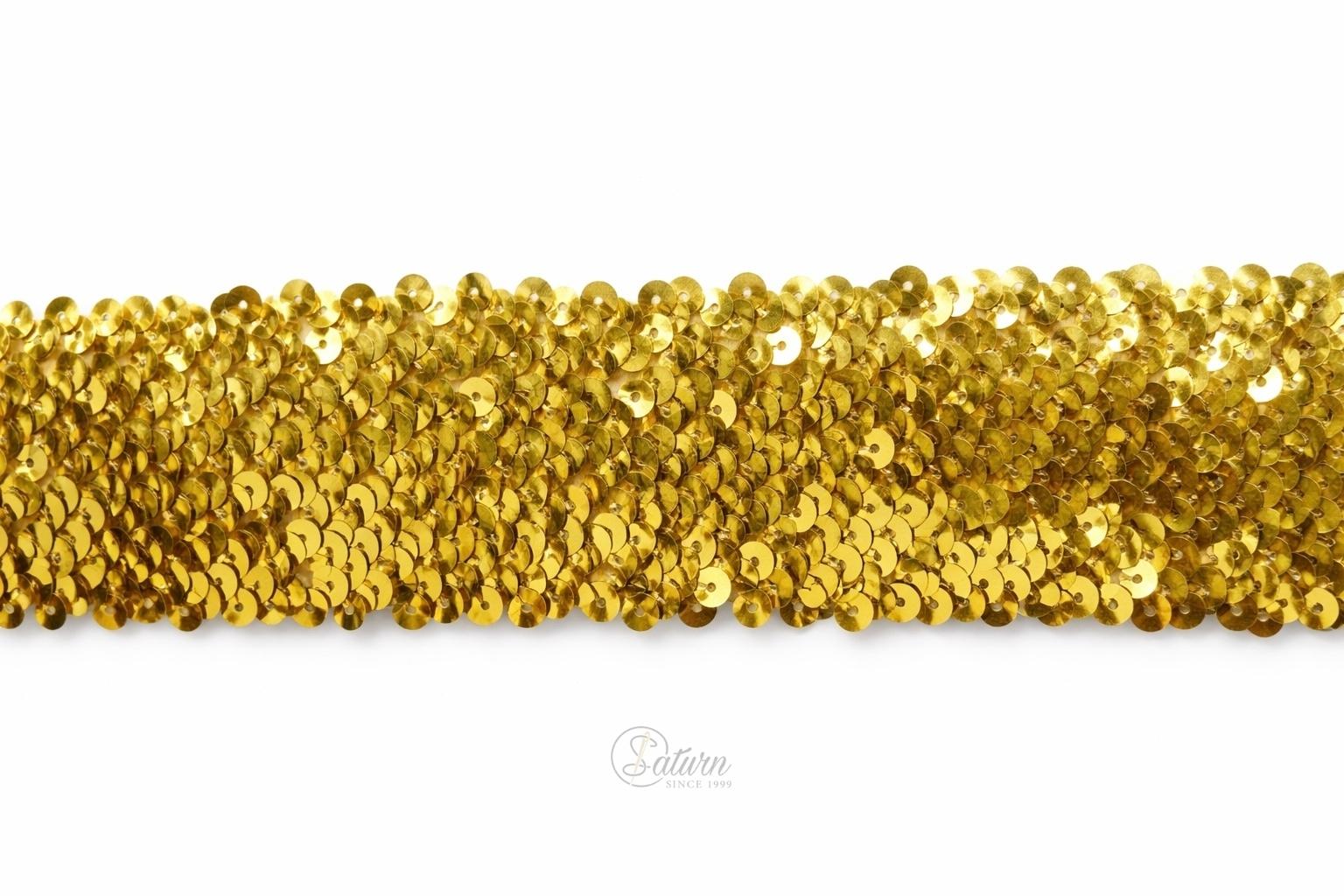 Banda decorativa elastica  cu paiete 4,5 cm – banda pentru rochii, costume si decor vestimentar/la metru