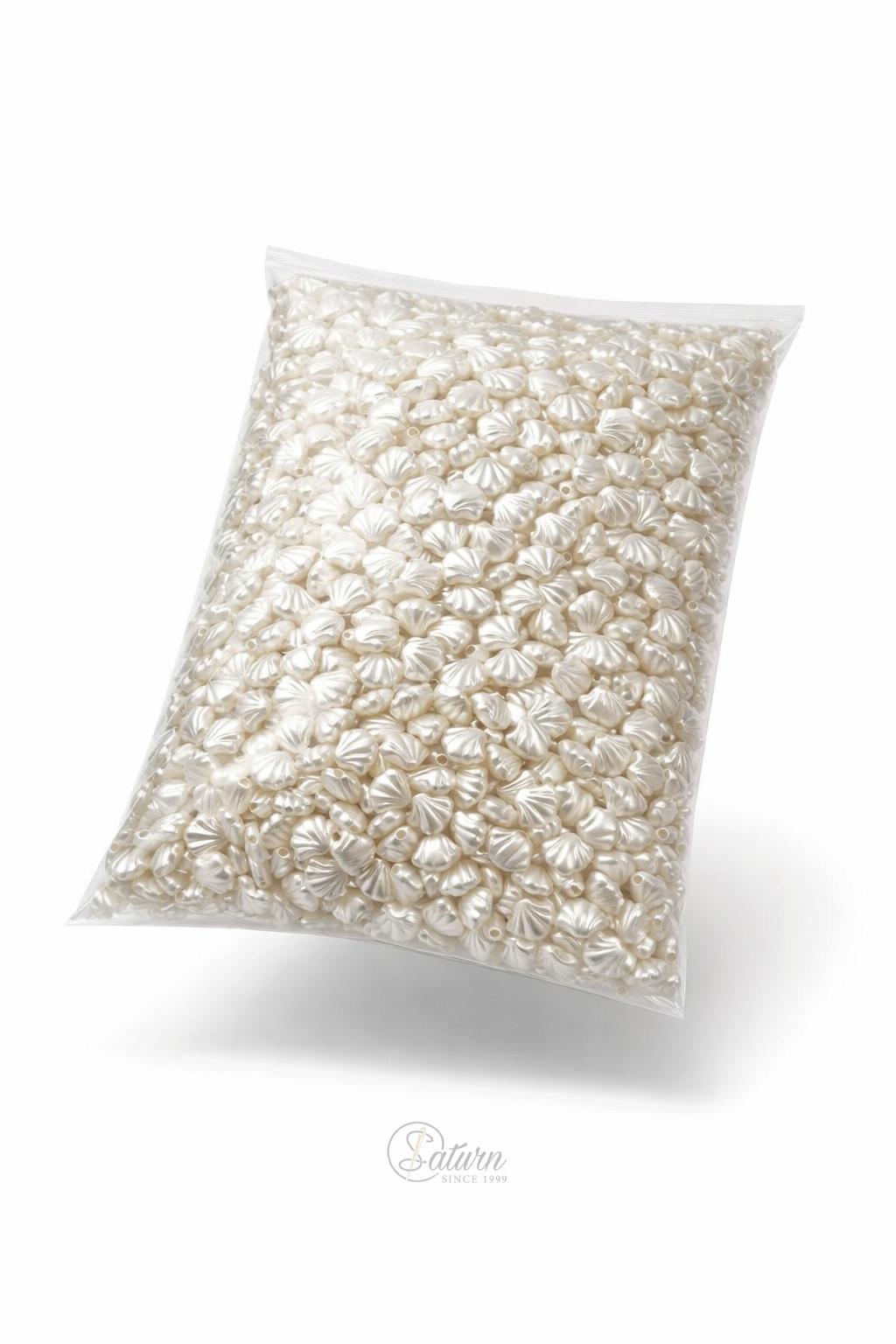 Perle / margele de cusut ivoar forma scoica pentru accesorii handmade si decor elegant M11