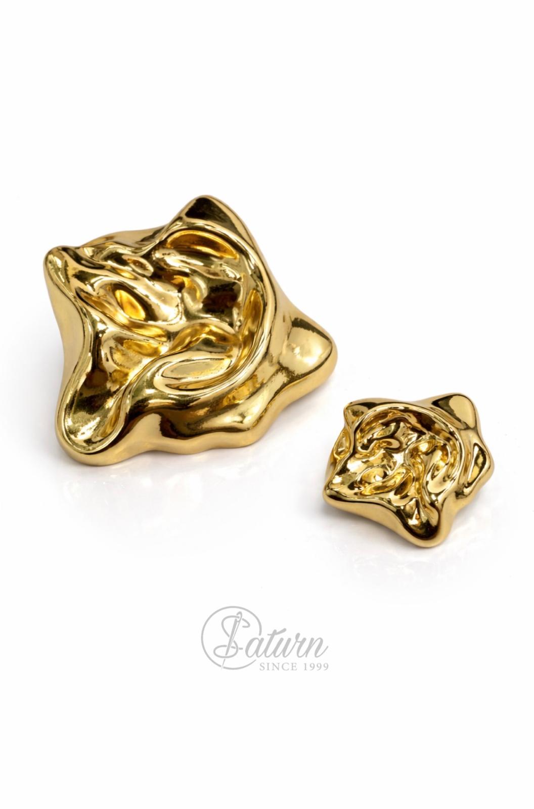 Set 10 nasturi metalici aurii pentru sacouri, paltoane, rochii– model decorativ modern