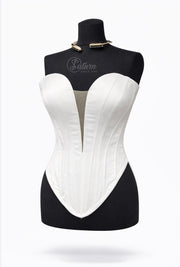 Corset din tafta si tulle cu decolteu in V – corset elegant modelator pentru rochii si tinute speciale M20