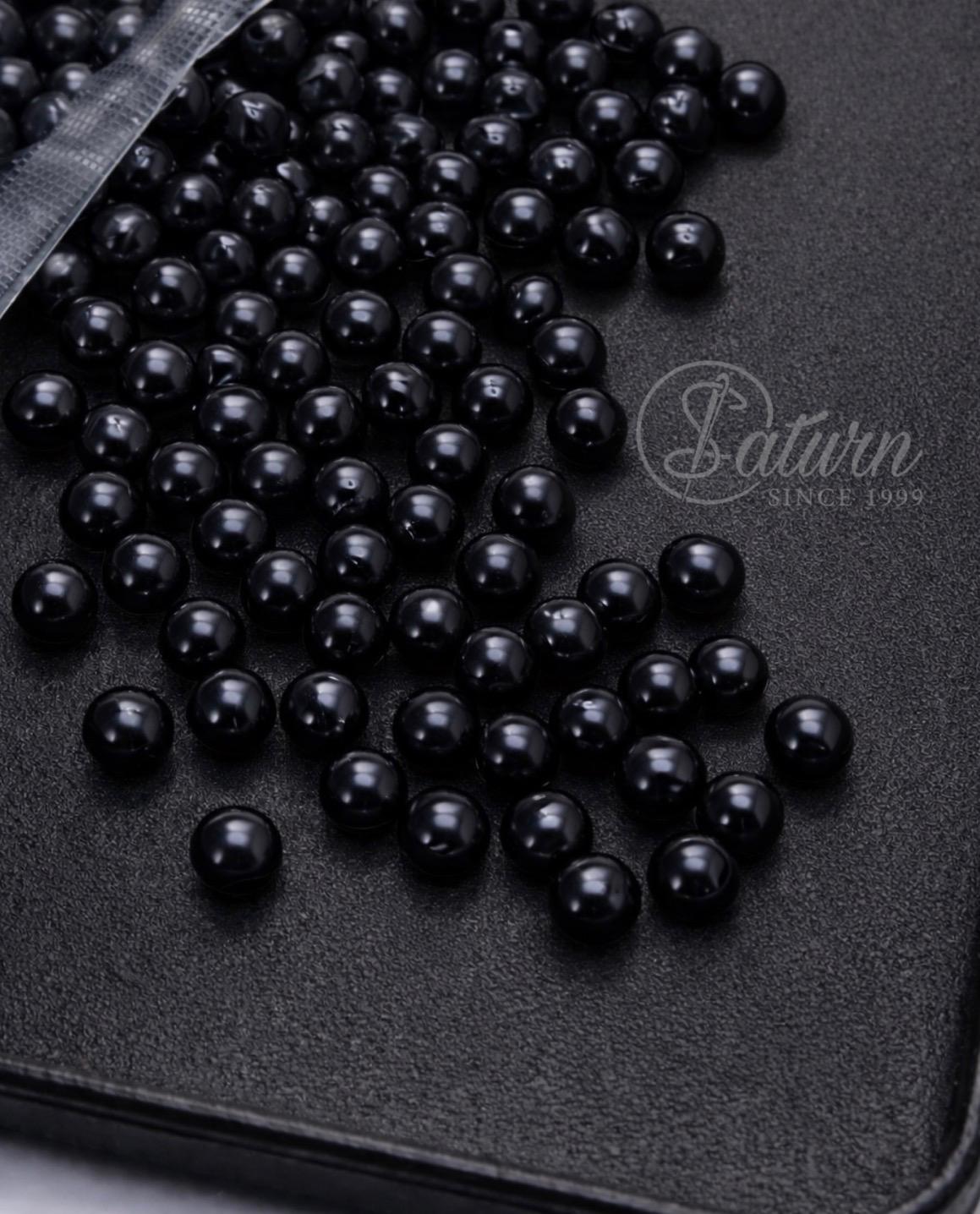 Perle de capsat negre pentru croitorie – perle aplicate pentru haine si accesorii, punga 500g