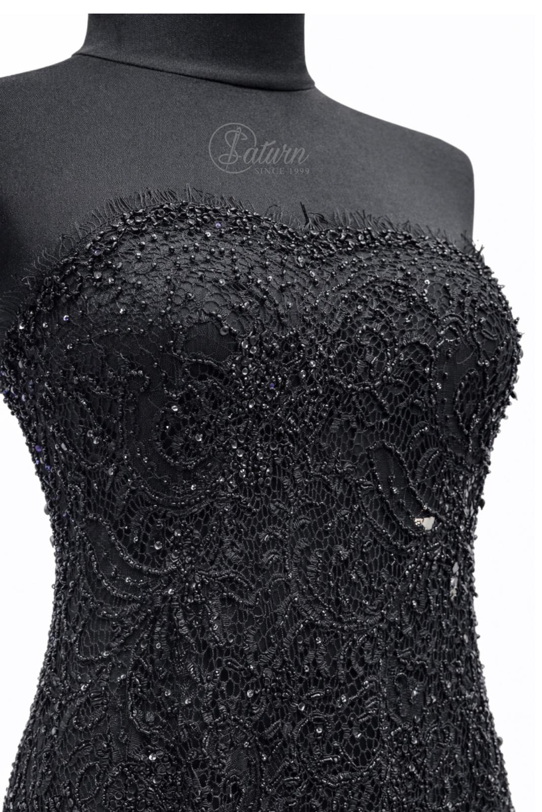 Dantela Chantilly / Broderie cu pietre si paiete GC104 latime 140 cm cupon 3 metri pentru rochii de seara si mireasa