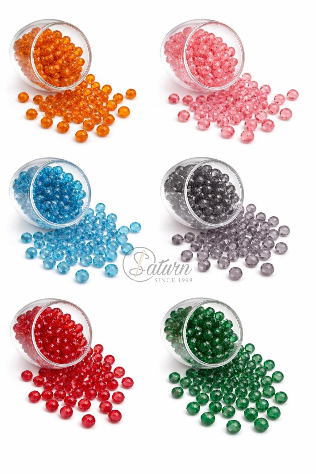 Perle de cusut 10 mm rotunde – margele decorative, 500 g/punga, diverse culori