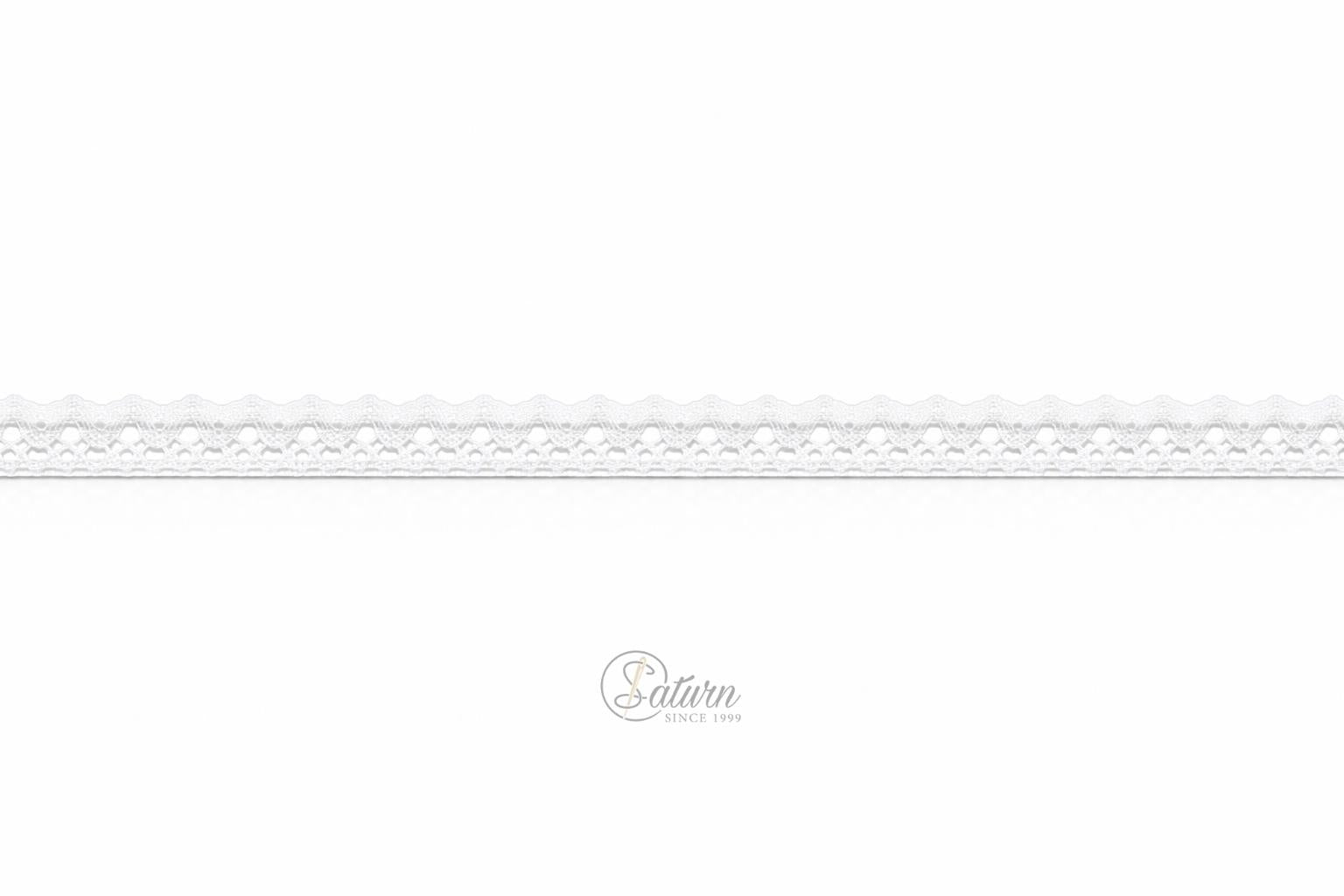 Dantela bumbac alba model 1334, latime 1.5 cm, rola 50 yards, banda decorativa pentru croitorie