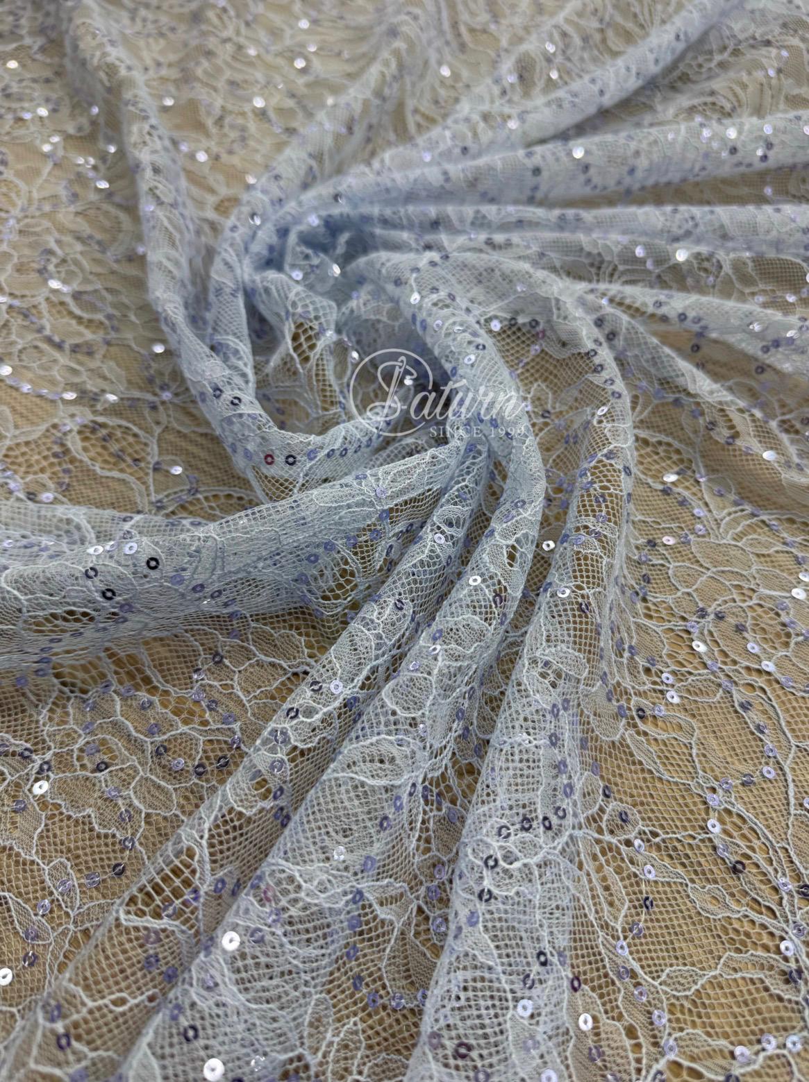 Dantela cu paiete, latime 150 cm, material elegant la metru pentru rochii si ocazii speciale